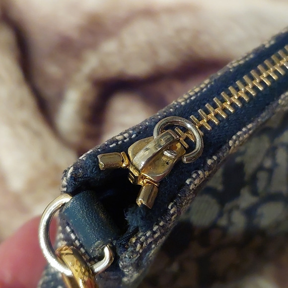 CHRISTIAN DIOR DIORISSIMO Vintage Mini Saddle Bag Navy Logo COA included! - Picture 5 of 12